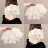 Elastic Pearl Lace Scrunchies Hair Bands Ponytail Holder Oversize Lace Hair Ties  for Meatball Head