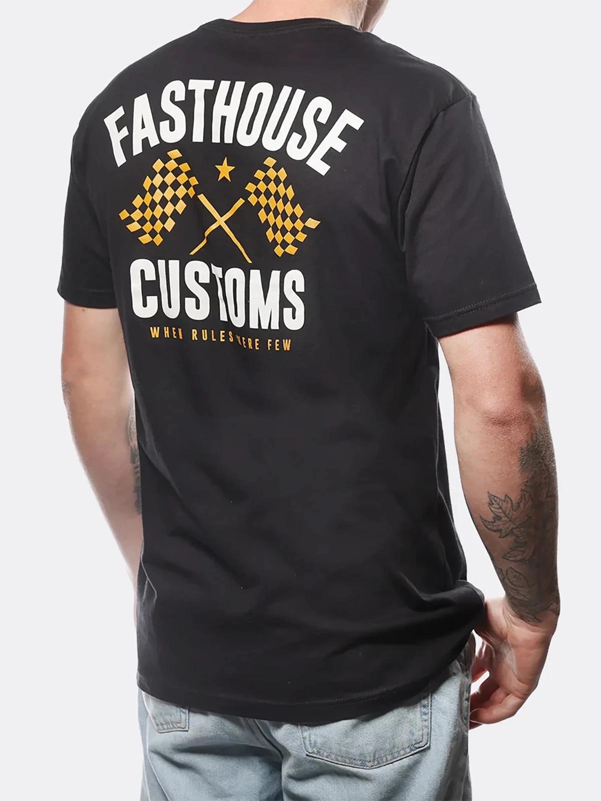 Fasthouse Men s 68 Trick Short Sleeve T-shirt Customs Few Rules Motocross Tee 4XL