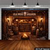 2D-plan bakgrundstyg för bar med västerländskt cowboytema som skapar en retro västerländsk atmosfär tillverkat av polyestermaterial
