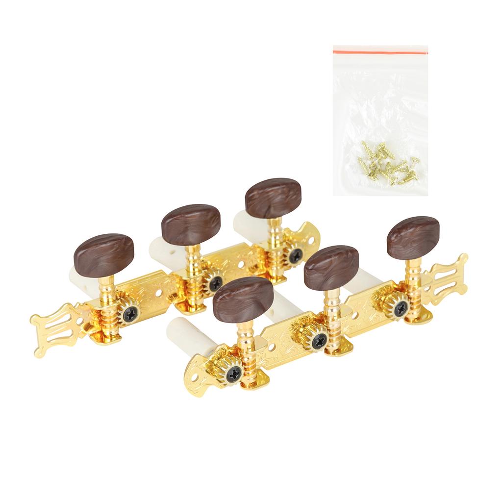 LADE 3+3 Open Style Guitar String Tuning Pegs with Mounting Screws Agate Head Plastic Column Tuner Machine Heads Guitar