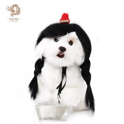 Paruka pro mazlíčka s dvojitým culíkem - Vánoční a Halloweenské doplňky pro psy