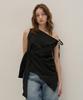 Kamino Strap Off-Shoulder Drape Blouse Black
