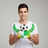 Velvet Carnival Hat Football Themed Colorful Soccer Hat Sports Style Fully Enclosed Festive Party Cap