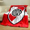 A shield with red diagonal stripes and bold "CARP" letters in the center. for all seasons blanket lunch break throw gift