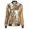 Women's Plus Size Sequin Baseball Jacket - Loose Fit, European & American Style, Autumn Fashion