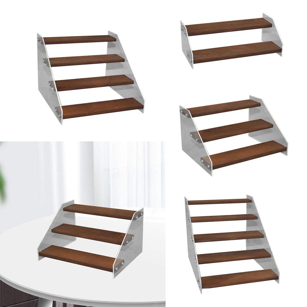 Elegant Wooden Display Rack for Organizing Dessert Jewels and Action Figurines