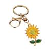 Sunflower Themed Keychain Metal Construction Flower Key Holder Lightweight Portable Fashion Jewelry Gift