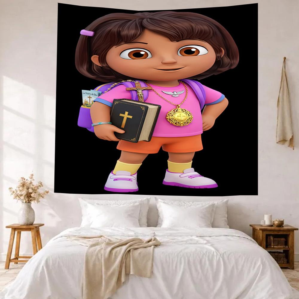 Dora Explorer Wall Decor Tapestry Art For Pet Memorial Birthdaywedding Party Backdrop Family Gift