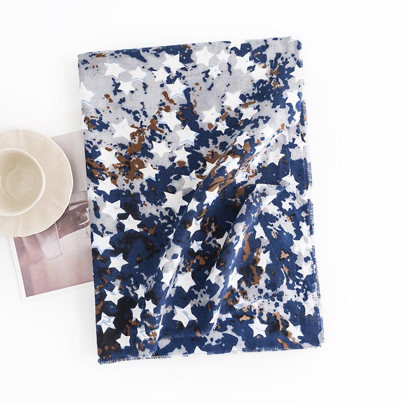 

Шарф из искусственного кашемира с принтом в виде звездных точек для актрис, элегантный стиль, теплая шаль, модный шарф для поездок на работу, защита шеи, шарф, защищающий от холода 65*190cm