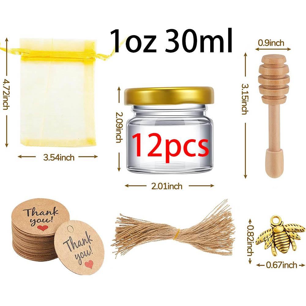 1oz Personalized Guest Gift Honey Jar for Bulk Mini Glass Pot with Wedding Stickers or Small Bottle with Lid Wholesale Lots