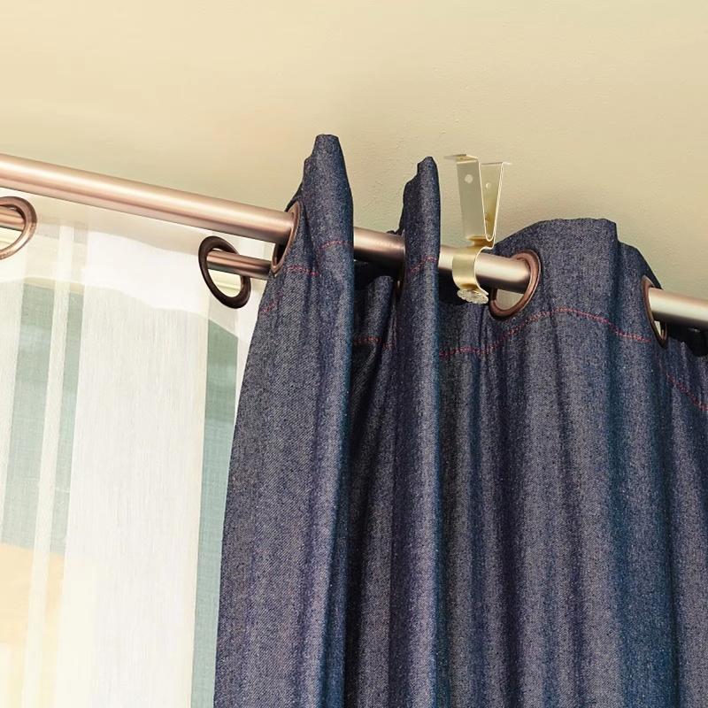Adjustable Rustproof Metal Curtain Rod Brackets Heavy Duty Holders for Bathroom Living Room Window Use