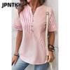 JPNTKY Women's Fashion Casual Short Sleeve V Neck Blouses & Shirts