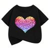 Colorful Love Heart Short Sleeve T Shirts Y2k Kids Children's T-shirt Boys Girls Summer Spring Casual Top Tee Shirt