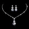Anniversary Gift Women Necklace Dangle Earrings Water Drop Earrings Bridal Wedding Jewelry Set