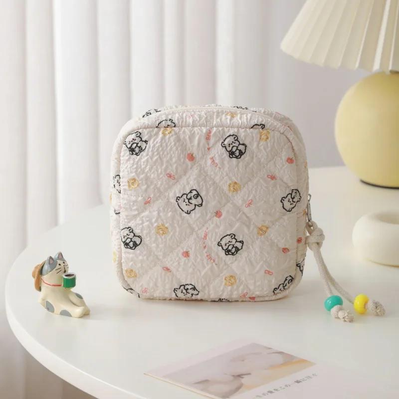 Square Small Makeup Bag Lipstick Sanitary Napkin Storage Bags Zipper Wallet Girl Portable Cosmetic Bags