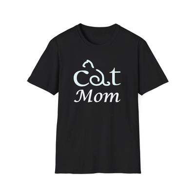 Cat Mom Mother's Day Black Cotton T-Shirt Gift Tee