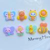 10Pcs New Cute Mini Little Bee Resin Figurine Crafts Flatback Cabochon Ornament Jewelry Making Hairwear Accessories
