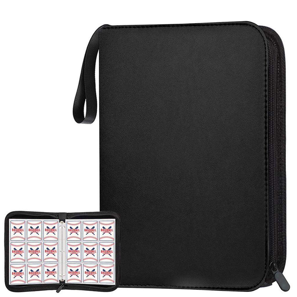 Zipper Trading Card Holder With Card Sleeves,Collectible Card Folder Fits 40 Cards And 30 Removable Trading Card Sleeves