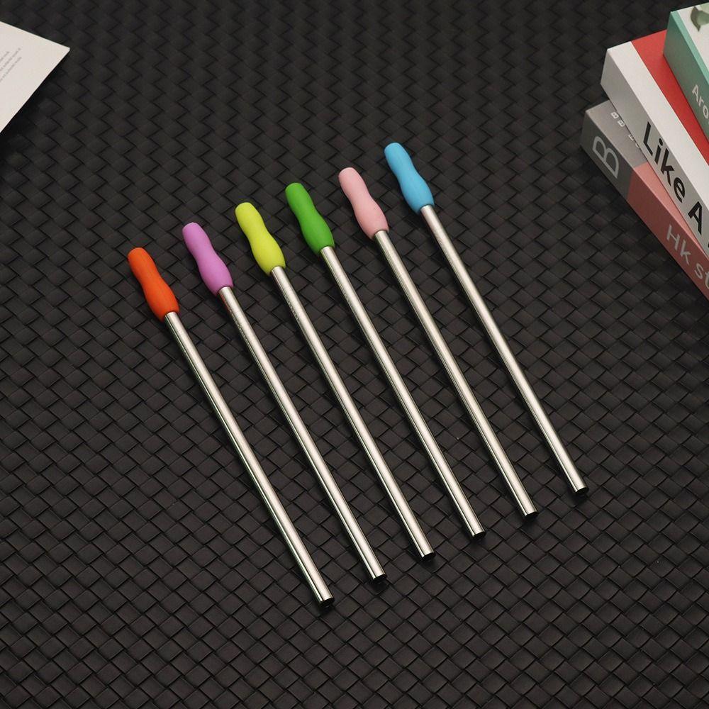 4Pcs Protective Cover Straw Silicone Tip Anti-scratch Straw Cap  for Stainless Steel Straw