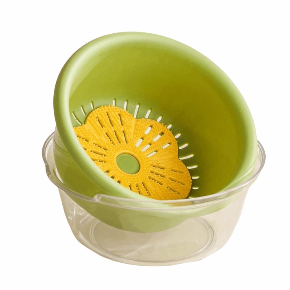 Large Capacity Vegetable Washing Basket Plastic Double Layer Draining Basket Kitchen Use