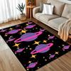 Space-Themed Rug with Stars & Planets  Crystal Velvet Non-Slip Carpet, Durable Easy Maintenance Floor Mat for Bedroom