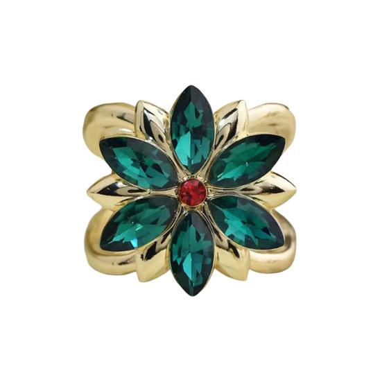 Strassblumen Seidenschalring Damen T-Shirt Krawattennadel Kleiderecke Geknoteter Knopf