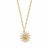 Cosmic Planet Women's Sun Copper Necklace with Zirconia Clavicle Chain and 18k Gold Diamonds