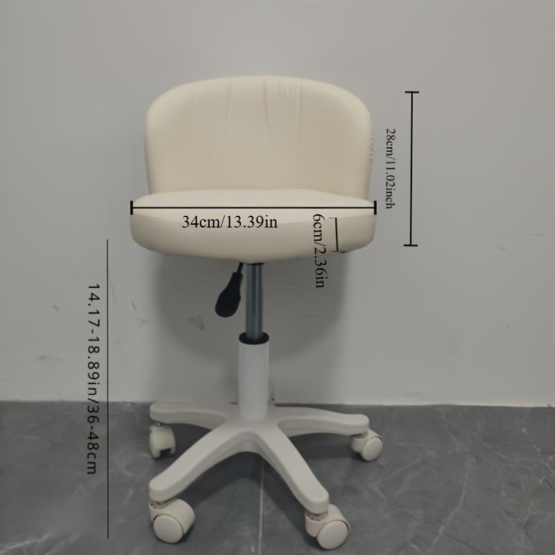 Round Swivel Stool with Backrest - 136.08 KG Weight Capacity, 360° Rotating, Adjustable Height, Ideal for Beauty Makeup