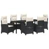 Garden Dining Set with Cushions 7 Pcs Black Poly Rattan