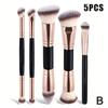1/2/5Pcs Foundation Makeup Brush Double-Ended Flat/Angle Top Contour Brush For Beauty Blending Liquid Powder Concealer Cream