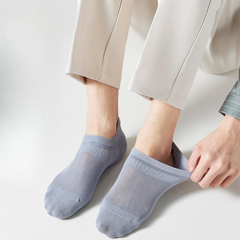 Pure Cotton Men's Solid-color Short Socks, Casual Cotton Socks, Boat Socks, Smelly and Sweat-absorbing, Invisible Socks for Spring and Summer