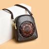 Single Shoulder Bag, Retro Peony Flower Embossed Texture, Crossbody Bag, Crossbody Bag, New Chinese Style Leisure Commuting Bag