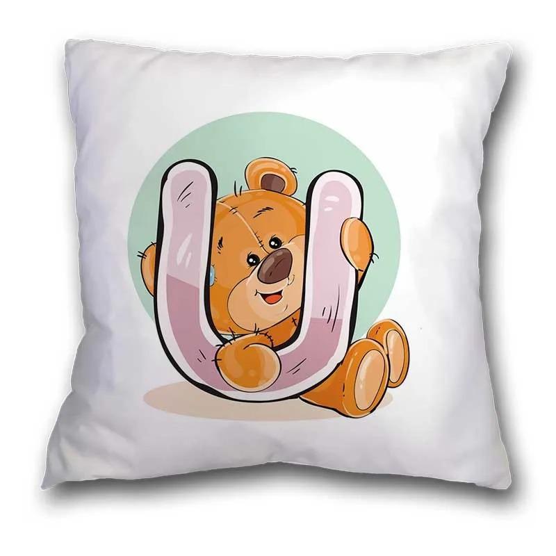 Cute Cartoon Bear Animal Pillowcase Cushion Cover Printing Suitable for Sofa Children's Room Decorative Pillowcase