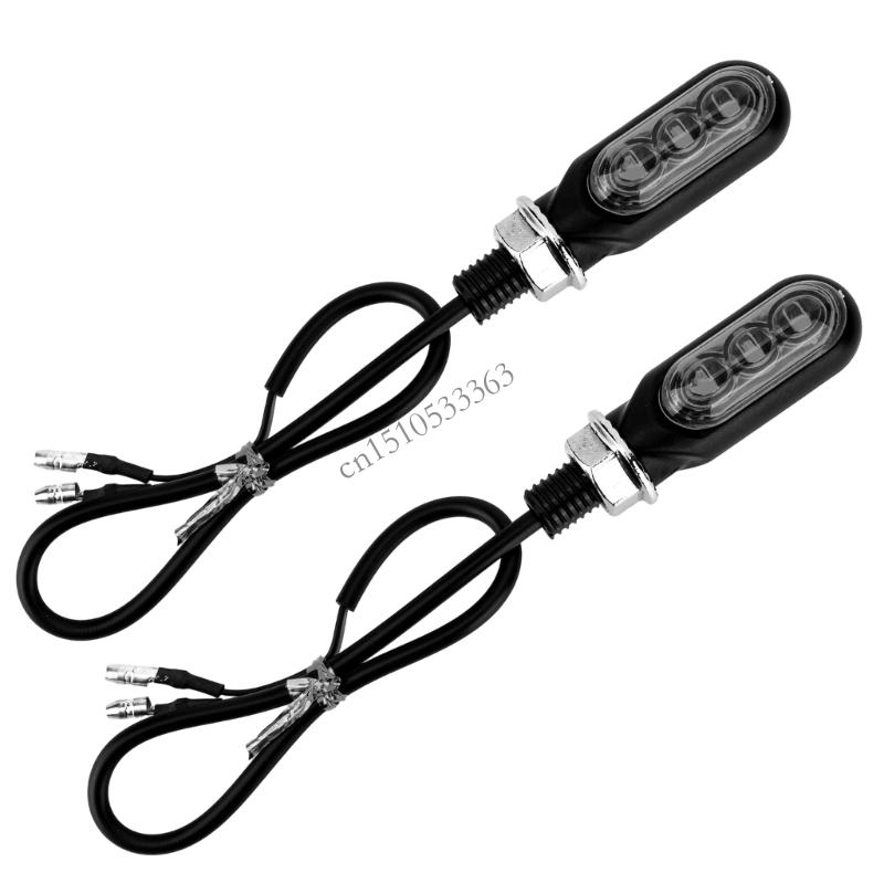 090E Pair Motorcycle Dynamic Turn Signals Very Bright LED Mini Size All Weather Resistance Simple Installation Guide