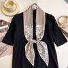 New Summer Small Long Striped Silk Scarf for Women with Versatile Extra Long Hair Strap Scarf Korean Diamond Strap Streamer