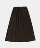 COLUMBIA UNIVERSITY Trajan Label All-Round Corduroy Pleats Long Skirts_Brown