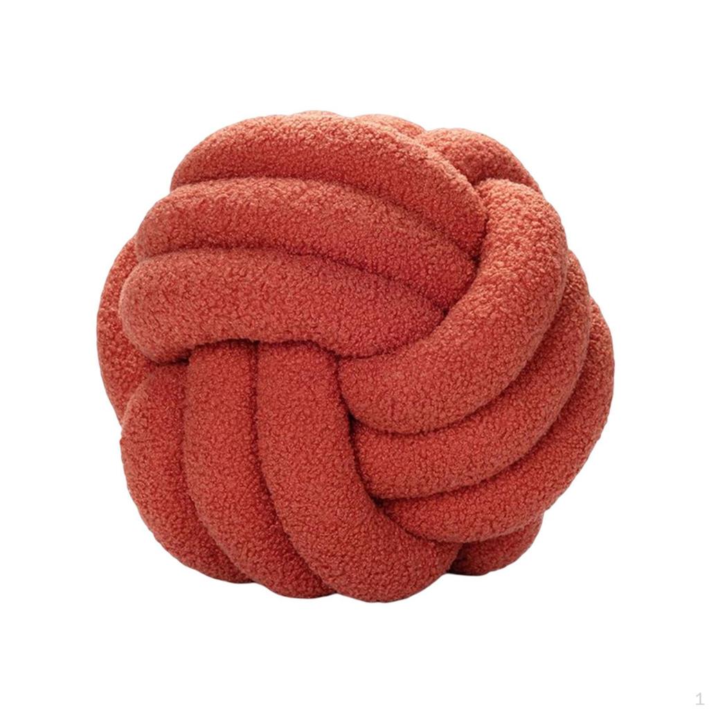 Plush Knot Ball Pillow Diameter 22cm Room Decoration for sofa Couch Brown