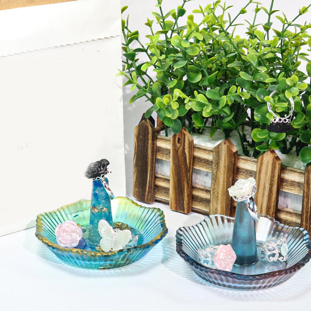 Ring Storage Tray Resin Mold Ring Holder Silicone Mold Epoxy Resin Molds for DIY Ring Organizer Jewelry Display Stand