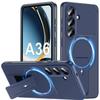 Case for Samsung Galaxy A36 5G, Silicone with Magnetic Ring and Stand - Navy Blue