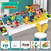 Multifunctional Building Block Table for Kids, Compatible with Large Lego Pieces, Educational Toy for Boys Ages 3-6