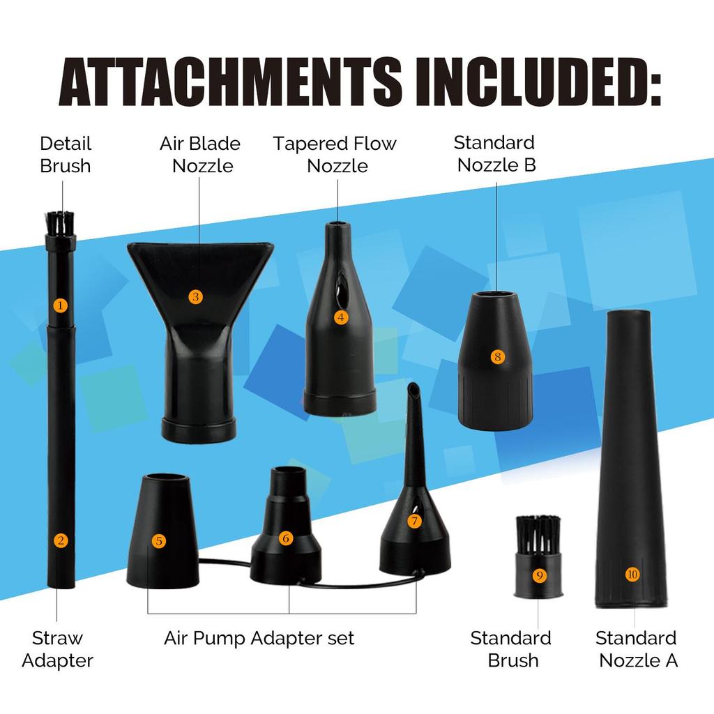 Luchtblazer XPOWER Cyber Duster Multifunctionele Aangedreven Bladblazer Krachtige Elektrische Stofzuiger, Ontwerp met schuine mondstuk (A-2S)