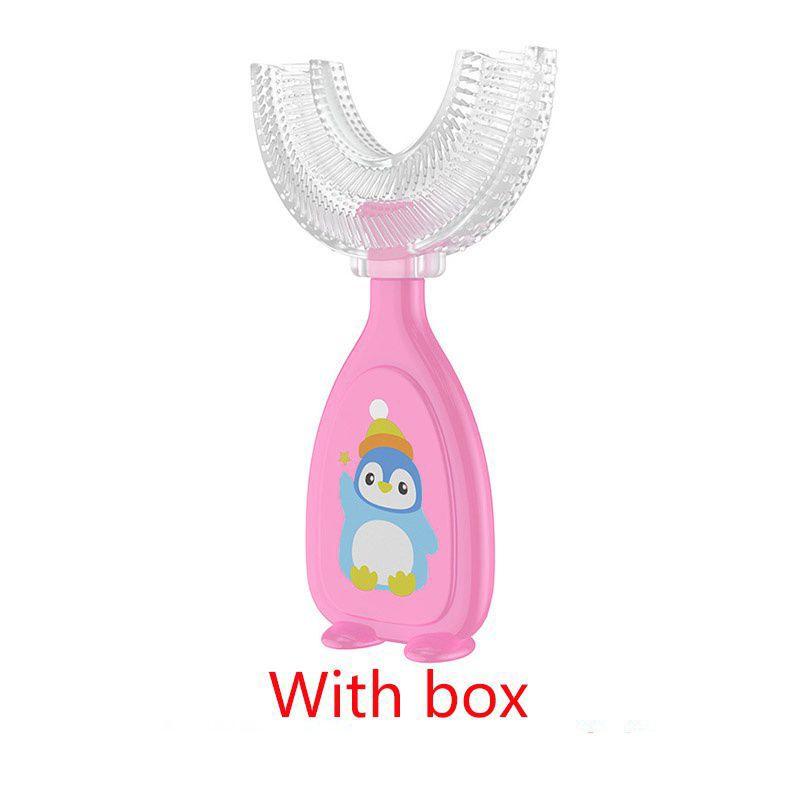 

Children 212y Ushaped Silicone Toothbrush Kid Baby Infant Oral Manual Cleaning Small розовый