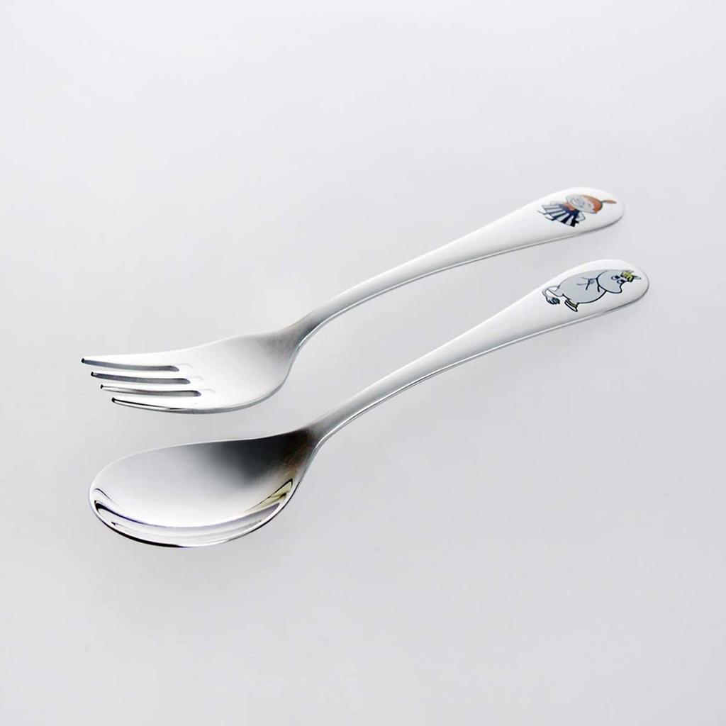 [Offiziell importiert] Moomin by ARABIA Besteckset für 2 Personen, Löffel & Gabel, Schniefi/Klein-My, 1009277