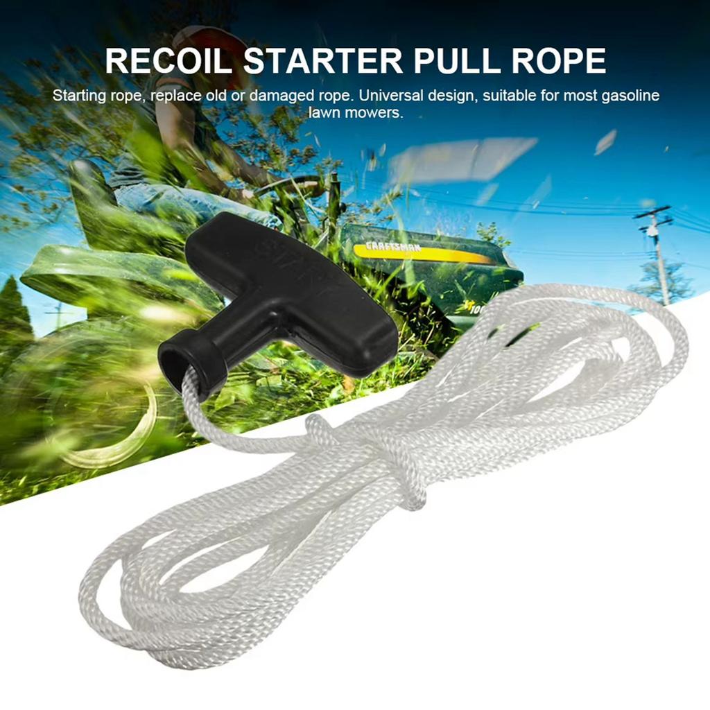 Premium-2Pcs 3 Meters Recoil Starter Pull Rope Starter With Handle Handle Rope Universal Pet Engine Pull Rope Lawn Mower