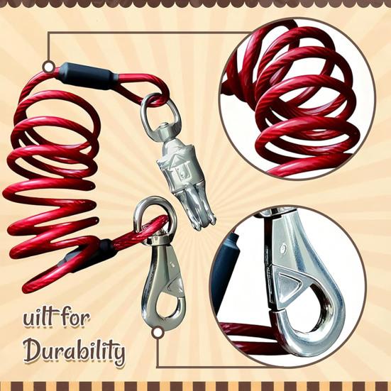 Corda elastica per cavalli regolabile, estensore per guinzaglio equino, corda elastica a spirale ammortizzante per campeggio, equitazione su sentiero, toelettatura