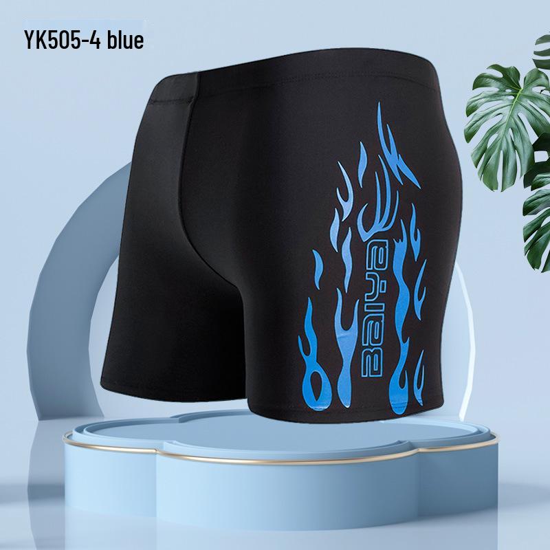 Costume de baie pentru bărbați mărimi mari stil flacără cu picior pătrat - Articole de plajă confortabile pentru adulți.