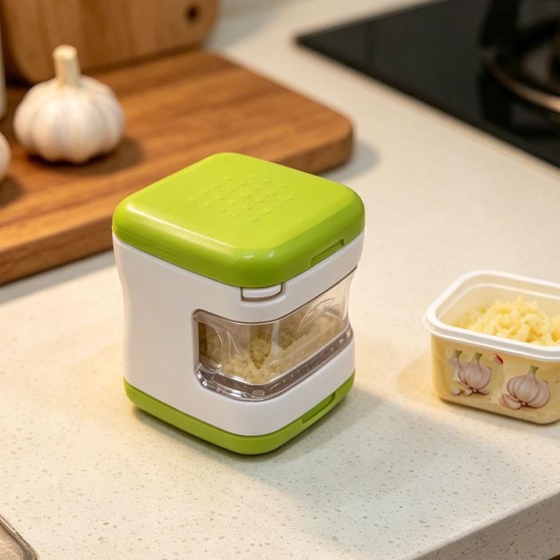 2In1 Mini Garlic Press Chopper Manual Garlic Mincer Slicers Grater With Storage Box Kitchen Fruit Vegetable Toolsols
