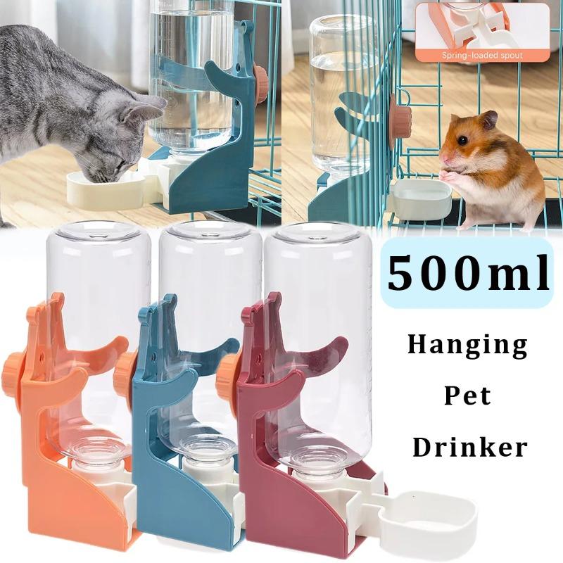 Hanging Pet Drinker Automatic Water Dispenser For Small Animal Pet Adjustment Pet Water Bottle For Parrots Birds Rabbits Cat Dog