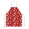 Christmas Snowflake Reindeer Gingerbread Man Print Linen Apron Sleeveless Dirty Resistant Cooking Bib 47x38cm 68x55cm