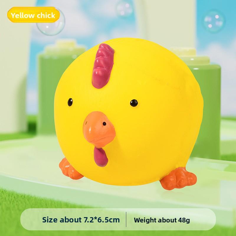 Latexspielzeug, Runde Schweinekopf- und Hühnerkopf-Bälle mit Geräuschfunktion, Spielzeug für Haustiere zum Zahnen und zur Zahnreinigung, Hundespielzeug